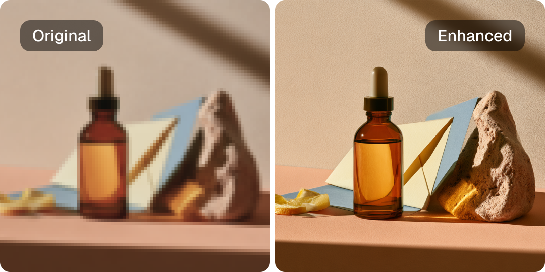 Product Images: original and enhanced comparison
