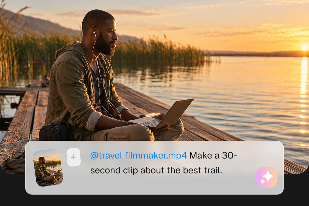 A filmmaker requesting a 30-second clip in natural language