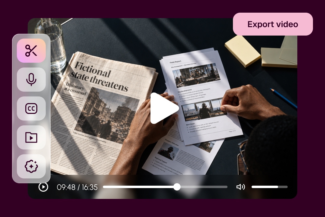 Video review and editing tools before export